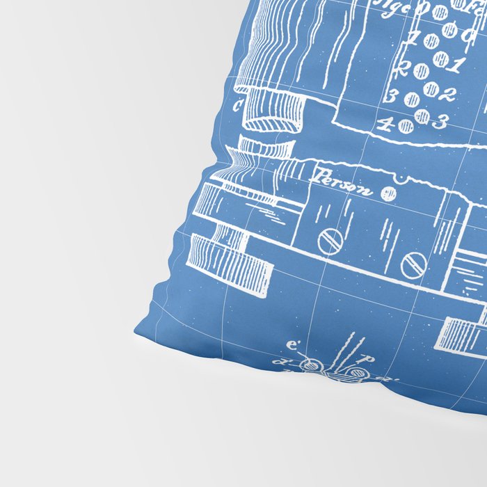 First Computer Patent - Technology Art - Blueprint Pillow Sham Gallery Image 4
