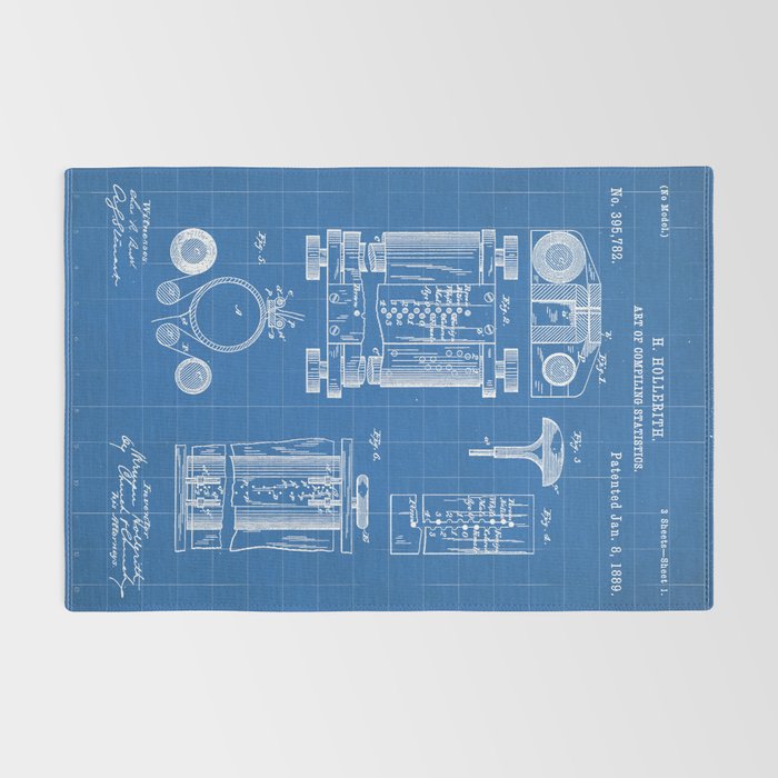 First Computer Patent - Technology Art - Blueprint Rug Gallery Image 2