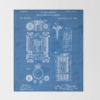 First Computer Patent - Technology Art - Blueprint Throw Blanket Gallery Image 2