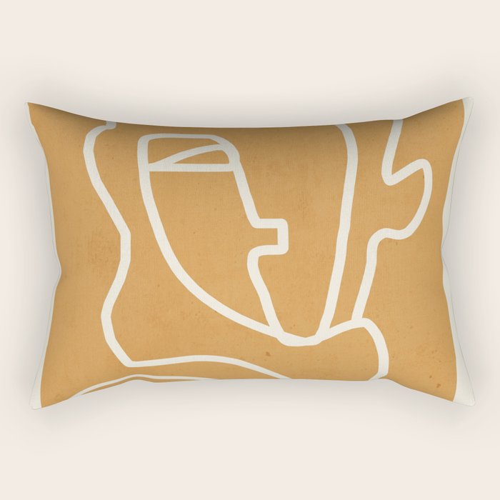 Abstract Minimal Woman Portrait 2 Rectangular Pillow Gallery Image 1
