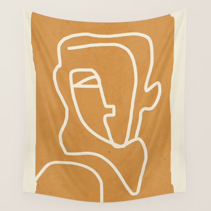Abstract Minimal Woman Portrait 2 Wall Tapestry Gallery Image 4