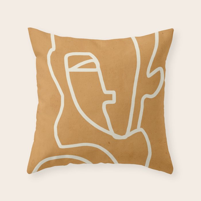 Abstract Minimal Woman Portrait 2 Throw Pillow Gallery Image 1