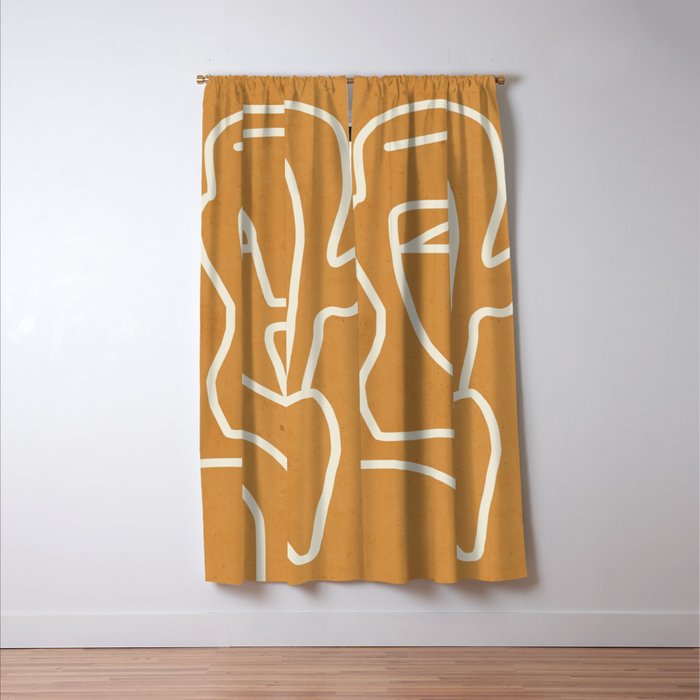 Abstract Minimal Woman Portrait 2 Window Curtain Gallery Image 3