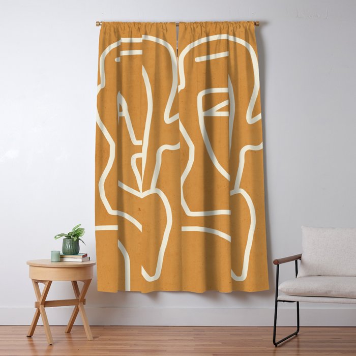 Abstract Minimal Woman Portrait 2 Window Curtain Gallery Image 5