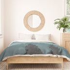 Misty Blue Watercolor Mountains Pine Trees Silhouette Minimalist Monochromatic Photo Duvet Cover Gallery Image 3