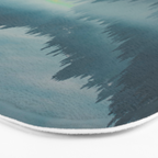 Misty Blue Watercolor Mountains Pine Trees Silhouette Minimalist Monochromatic Photo Bath Mat Gallery Image 3
