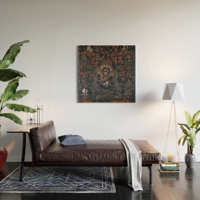 Mahakala Protector Tibetan Buddhist Thangka Wood Wall Art Gallery Image 2