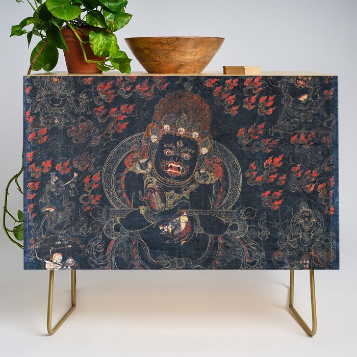 Mahakala Protector Tibetan Buddhist Thangka Credenza Gallery Image 1
