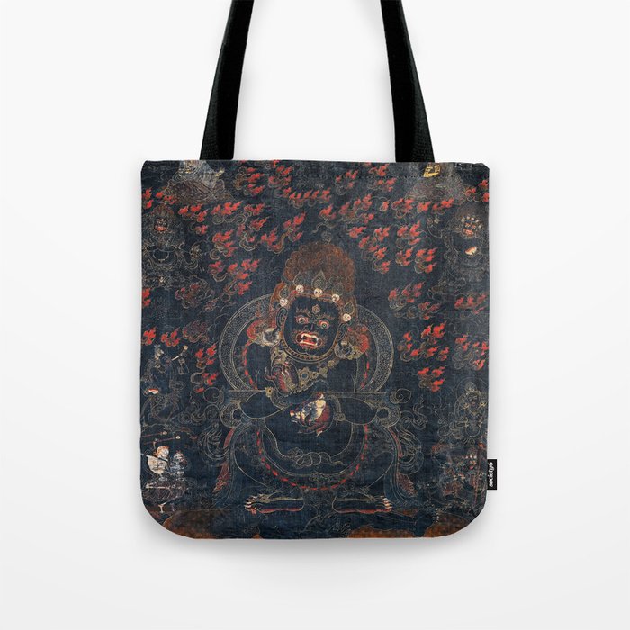 Mahakala Protector Tibetan Buddhist Thangka Tote Bag Gallery Image 1