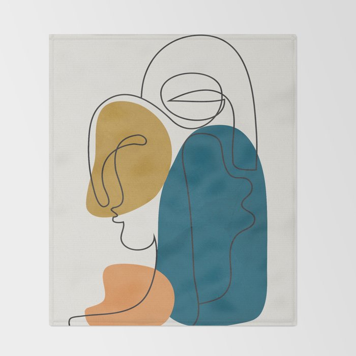 Abstract Faces 26 Throw Blanket Gallery Image 2