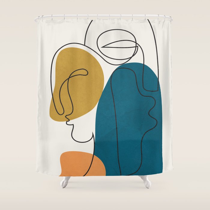 Abstract Faces 26 Shower Curtain Gallery Image 1