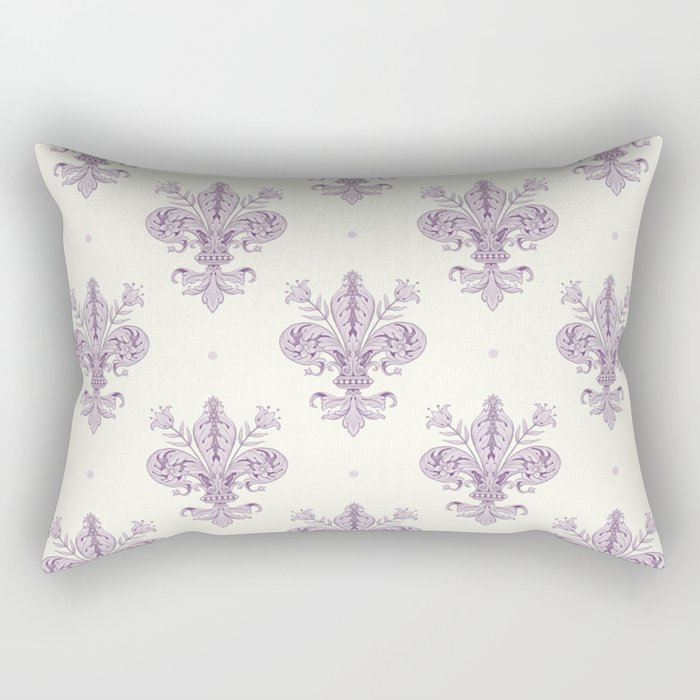 French Lavender Fleur De Lis Rectangular Pillow Gallery Image 2