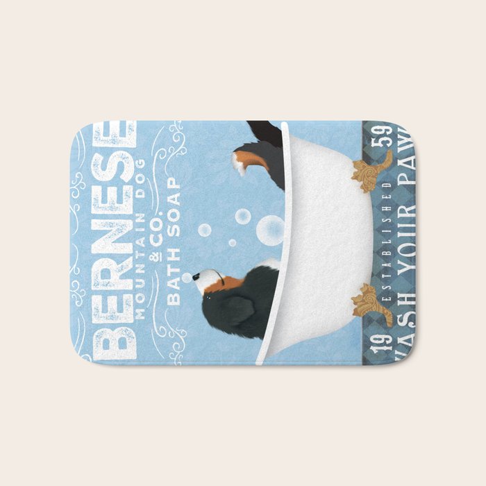 Bernese Mountain Dog Berner Bath Soap bubble Bath clawfoot tub Bath Mat Gallery Image 1