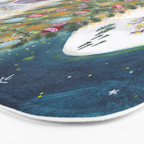 Skating retro winter snow landscape Bath Mat Gallery Image 3
