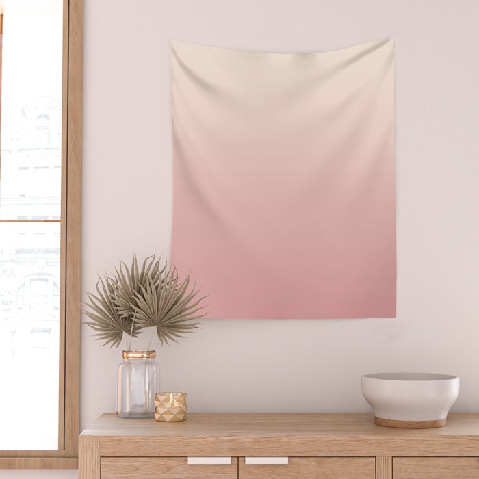 Pink Blush Ombre Wall Tapestry Gallery Image 2