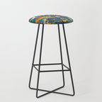 Vintage Floral Ocean on Teal Stool Gallery Image 1