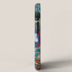 Vintage Floral Ocean on Teal iPhone Case Gallery Image 2