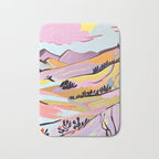 Delicious Landscape, Nature Mountains Valley Purple, Violet Lavender Adventure Outdoors Painting, Bohemian Eclectic Romantic Hills Bath Mat Gallery Image 1