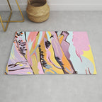 Delicious Landscape, Nature Mountains Valley Purple, Violet Lavender Adventure Outdoors Painting, Bohemian Eclectic Romantic Hills Rug Gallery Image 1