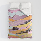 Delicious Landscape, Nature Mountains Valley Purple, Violet Lavender Adventure Outdoors Painting, Bohemian Eclectic Romantic Hills Comforter Gallery Image 6