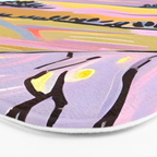 Delicious Landscape, Nature Mountains Valley Purple, Violet Lavender Adventure Outdoors Painting, Bohemian Eclectic Romantic Hills Bath Mat Gallery Image 3