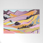 Delicious Landscape, Nature Mountains Valley Purple, Violet Lavender Adventure Outdoors Painting, Bohemian Eclectic Romantic Hills Welcome Mat Gallery Image 1