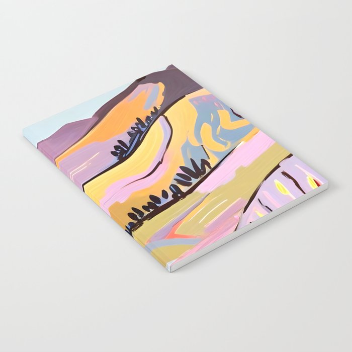 Delicious Landscape, Nature Mountains Valley Purple, Violet Lavender Adventure Outdoors Painting, Bohemian Eclectic Romantic Hills Notebook Gallery Image 2