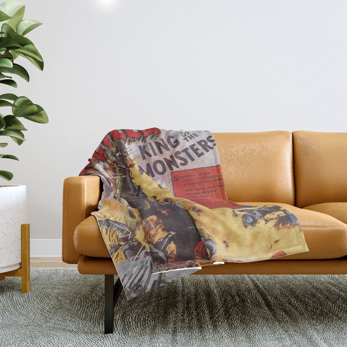 Godzilla rampage Throw Blanket Gallery Image 1