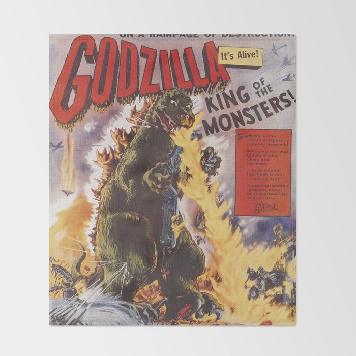 Godzilla rampage Throw Blanket Gallery Image 2