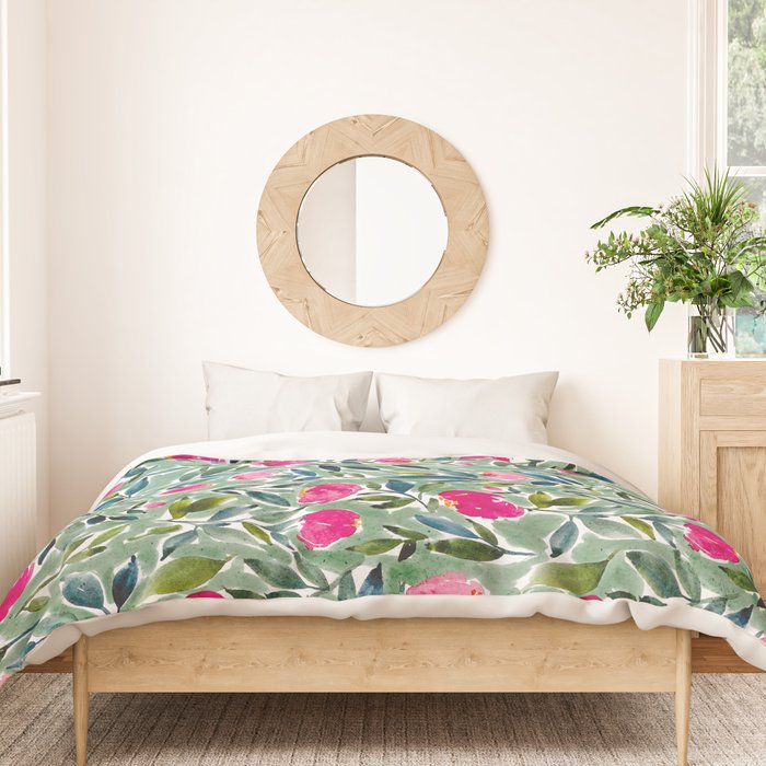 Popping Peonies - Green Duvet Cover Gallery Image 3
