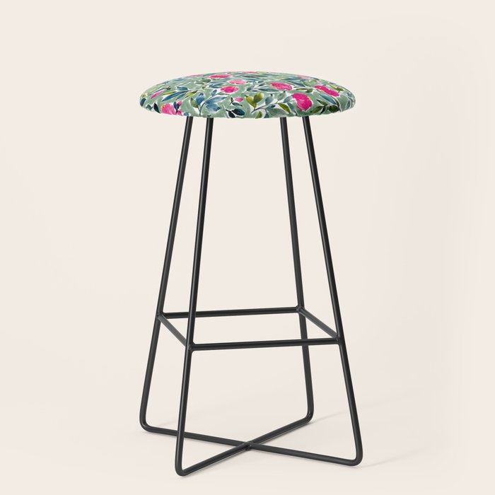Popping Peonies - Green Stool Gallery Image 1