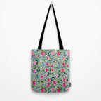 Popping Peonies - Green Tote Bag Gallery Image 2