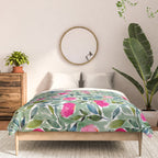 Popping Peonies - Green Comforter Gallery Image 3