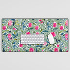 Popping Peonies - Green Desk Mat Gallery Image 1