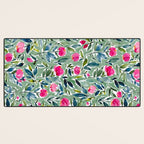 Popping Peonies - Green Desk Mat Gallery Image 3