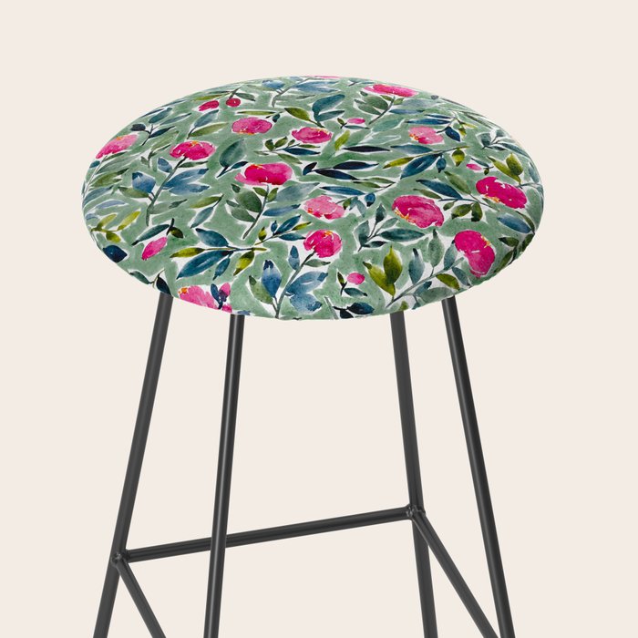 Popping Peonies - Green Stool Gallery Image 2