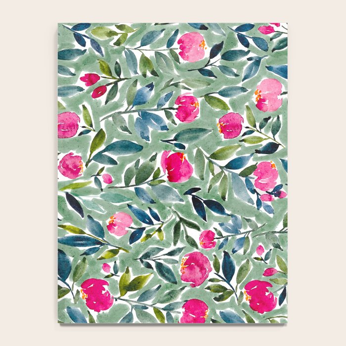 Popping Peonies - Green Notebook Gallery Image 4
