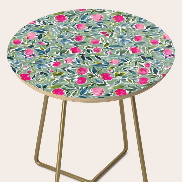 Popping Peonies - Green Side Table Gallery Image 2
