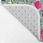 Popping Peonies - Green Bath Mat Gallery Image 2