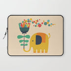Elephant with giant flower Laptop Sleeve Gallery Image 1