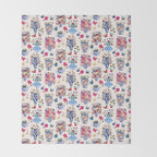 Nostalgic flower vases Throw Blanket Gallery Image 2