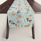Dog lover person cute dogs breed pattern Table Runner Gallery Image 1