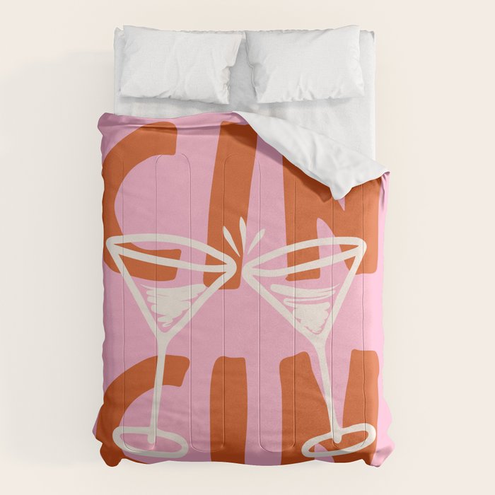 Cin Cin Cheers Martini Cocktail Print Comforter Gallery Image 1