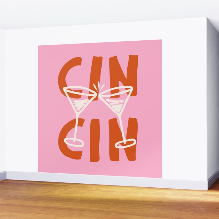 Cin Cin Cheers Martini Cocktail Print Wall Mural Gallery Image 2