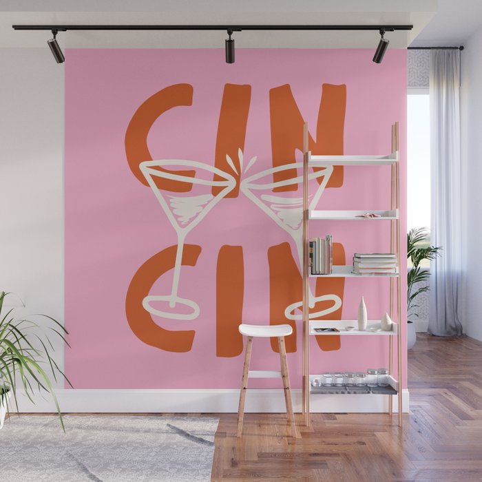 Cin Cin Cheers Martini Cocktail Print Wall Mural Gallery Image 1