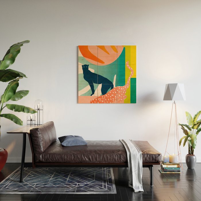 tropical cats Wood Wall Art Gallery Image 2