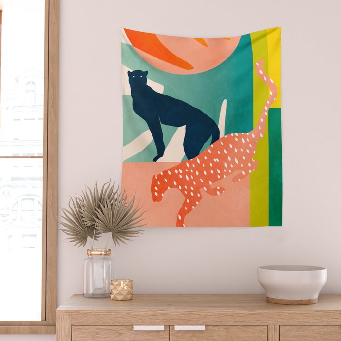 tropical cats Wall Tapestry Gallery Image 2