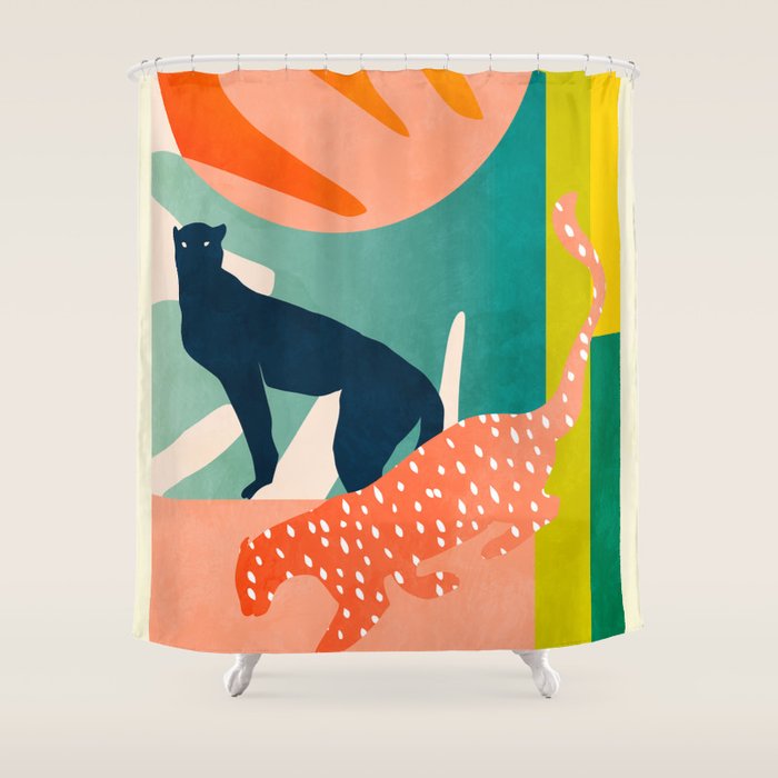 tropical cats Shower Curtain Gallery Image 1