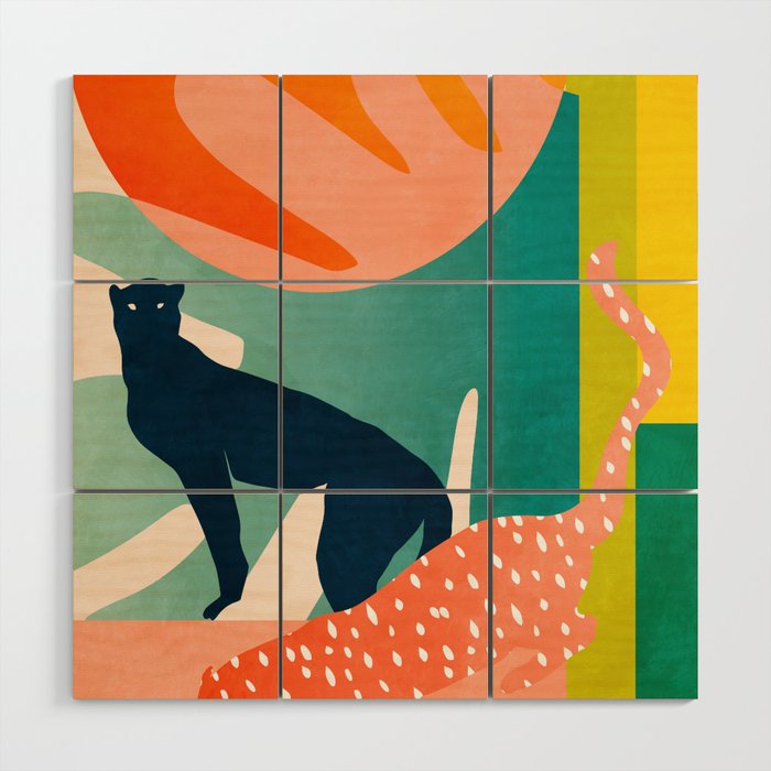 tropical cats Wood Wall Art Gallery Image 1