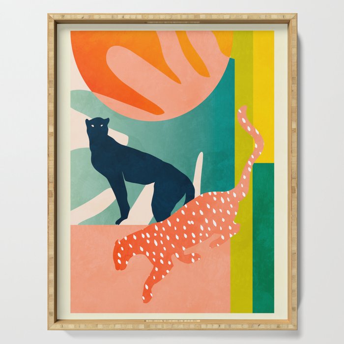 tropical cats Serving Tray Gallery Image 1